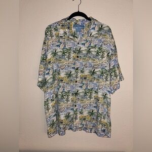 Bermuda‎ Bay 100% Silk Hawaiian Shirt - Size XL